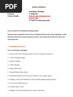 Course Outline Switching and Routing