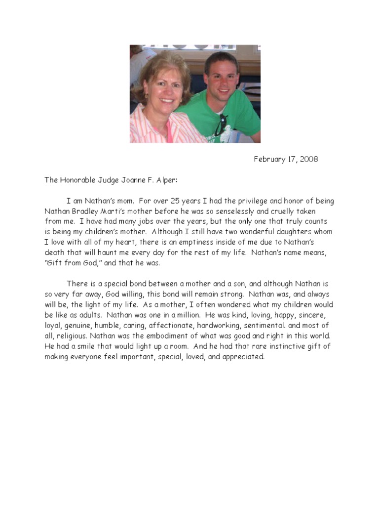 The Heartbreak and Hope – A Mother’s Victim Impact Statement