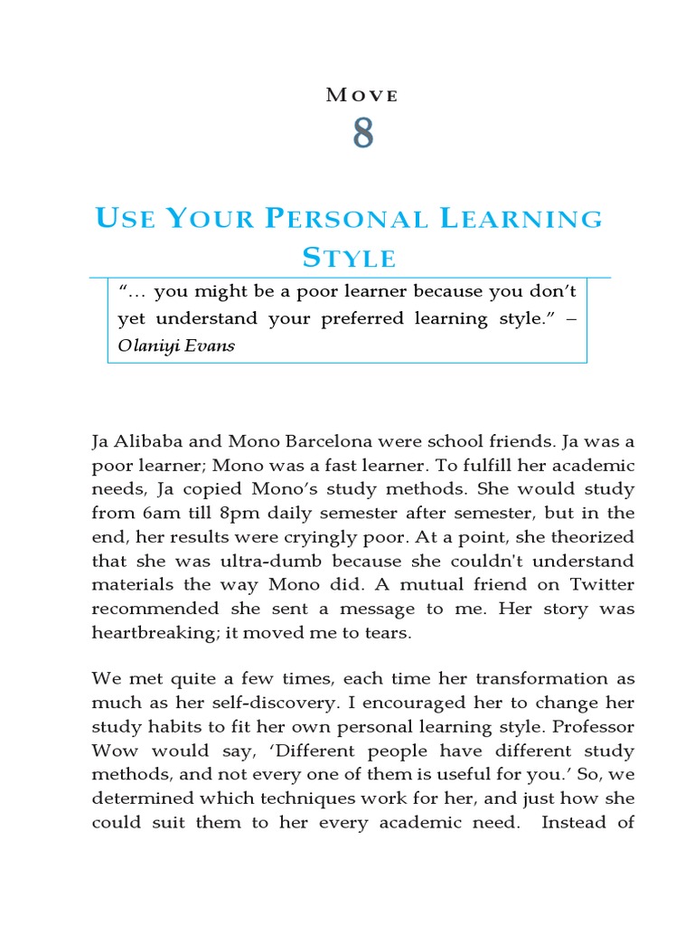 Discover Your Personal Learning Style | PDF | Behavior Modification ...