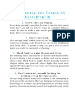 Tips Essential For Taking An Exam Part 2