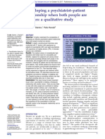 Developing A Psychiatrist - Patient Relationship When Both People Are Doctors: A Qualitative Study