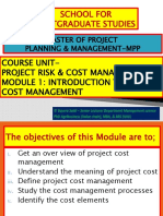 School For Postgraduate Studies: Master of Project Planning & Management-Mpp