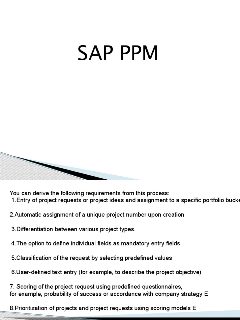 SAP PPM Overview and Configuration Guide | PDF