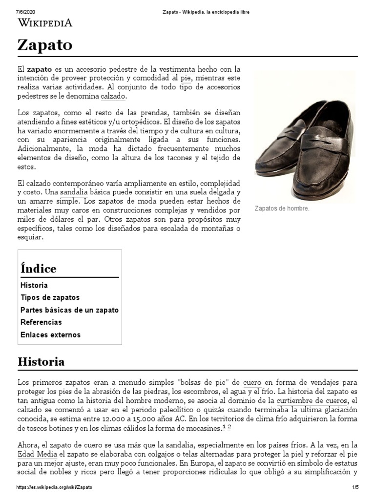 - Wikipedia, La Enciclopedia Libre | PDF | Zapato | Pie