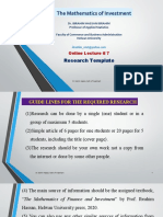 The Mathematics of Investment: Research Template