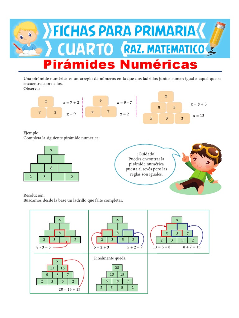 4 Ejercicios de Pir mides Num ricas para Cuarto de Primaria Ense anza 
