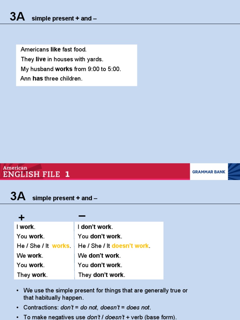 Simple Present + and | PDF | Language Arts & Discipline | Self-Improvement