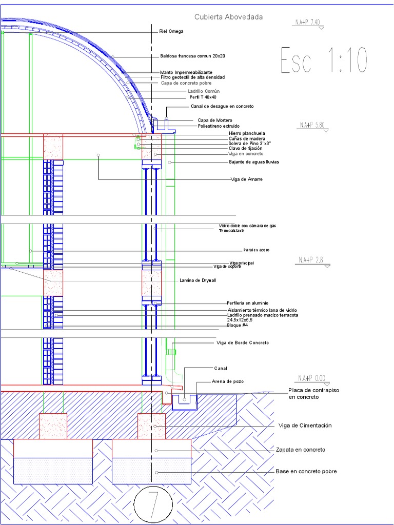 Sección Constructiva ESC 1:10 | PDF