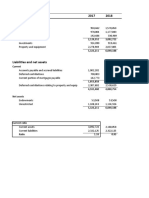 Financial Statement Analysis of Non-Profit Organization Assets and Liabilities (2017-2018