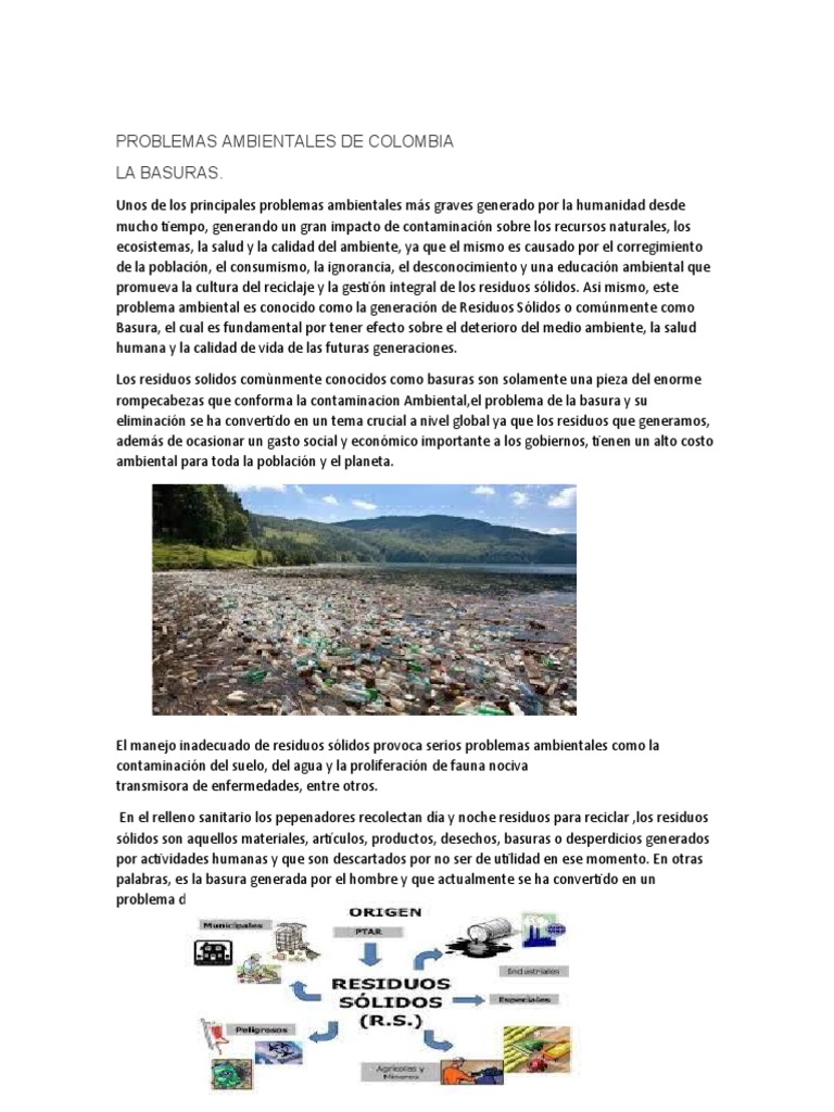 Problemas Ambientales de Colombia | PDF | Residuos | Contaminación