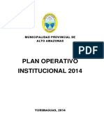 Plan Operativo Institucional 2014: Municipalidad Provincial de Alto Amazonas