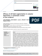 Ef Ficacy of Off-Label Augmentation in Unipolar Depression: A Systematic Review of The Evidence