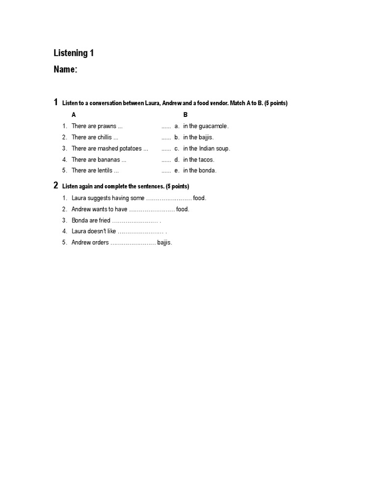 Listening 1 PDF | PDF
