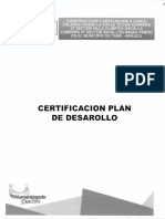 Certificacio Plan de Desarrollo G-303