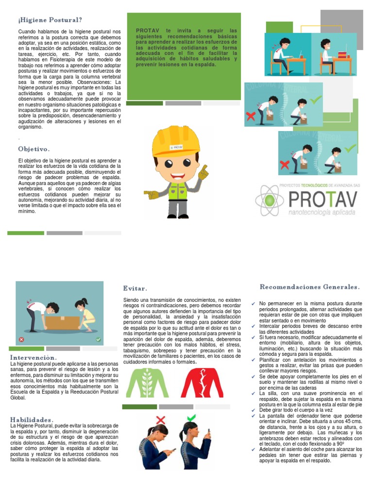 Higiene Postural en la Vida Diaria | PDF | Dolor lumbar | Medicina