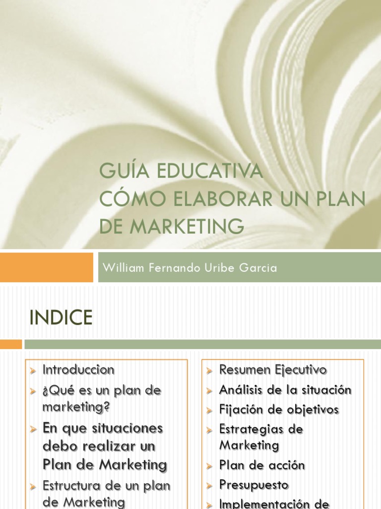 Guía para Elaborar un Plan de Marketing | PDF | Plan de negocios ...