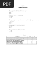 Caffeine Consumption Questionnaire | PDF | Drink | Caffeine