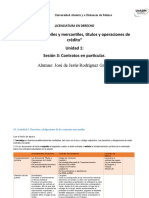 "Obligaciones Civiles y Mercantiles, Títulos y Operaciones de Crédito" Unidad 1: Sesión 3: Contratos en Particular