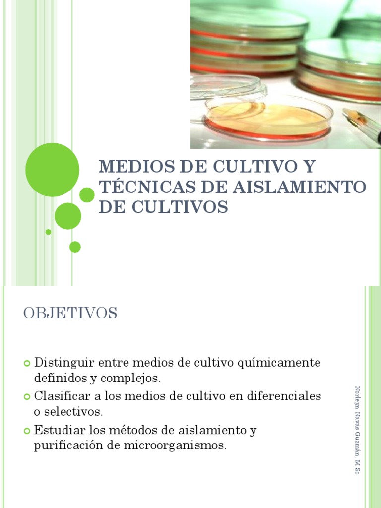 Clase Virtual No. 2. Medios de Cultivo y Obtención de Cultivos Puros PDF PDF Biología