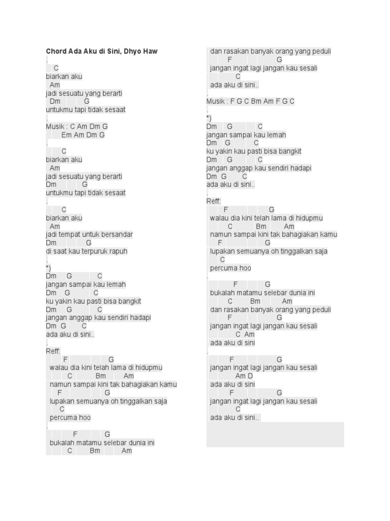 Chord Ada Aku Di Sini Pdf