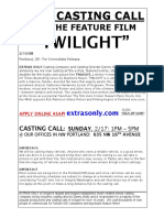 Casting Call For Twilight