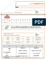 Grammar Games Prepositions of Time Worksheet