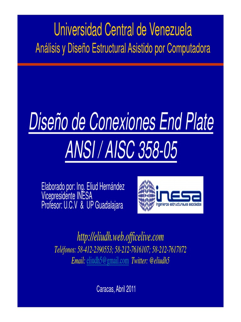Diseño de Conexiones End Plate | PDF | Mecanica clasica | Ingeniería ...
