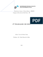 3º Trabalho de Edo: Instituto de Biociências, Letras e Ciência Exatas - IBILCE Câmpus de São José Do Rio Preto - SP