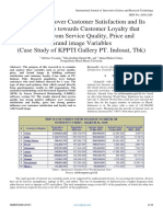 The Reaction Over Customer Satisfaction and Its Implications Towards Customer Loyalty That Viewed From Service Quality, Price and Brand Image Variables (Case Study of KPPTI Gallery PT. Indosat, TBK)