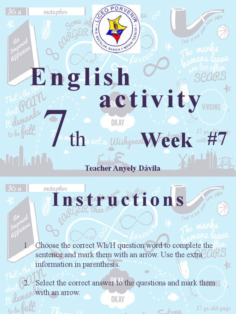 English Activity 7th-Week 7 | PDF