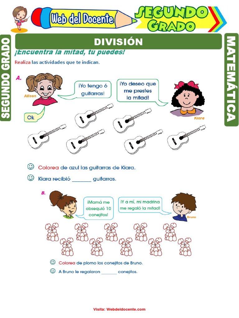 División para Niños para Segundo Grado de Primaria | PDF | Ocio | Deportes