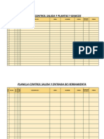 Planilla Control de Salida de Materiales