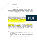 Cardiovascular Physiology A. Examining The Effect of Temperature On Heart Rate A. Introduction