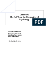 The Self From The Perspective of Psychology: Lesson 4