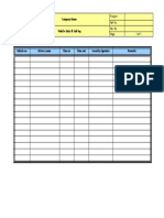 Vehicle Exit Entry Log