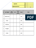 Fire Fighting Equipment Inspection Record