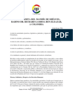 Carta Abierta del Manhíg de Shéguel a Colombia - Junio 2020
