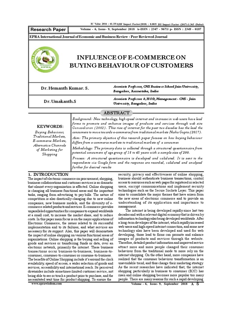 E-Commerce's Influence on Consumer Behavior | PDF | Online Shopping | E ...