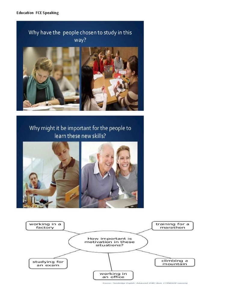 FCE Speaking Part 2 Practice Guide | PDF | Motivation | Motivational