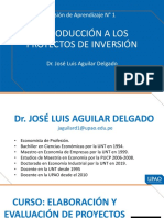 Sesión de Aprendizaje #1: Introducción A Los Proyectos de Inversión