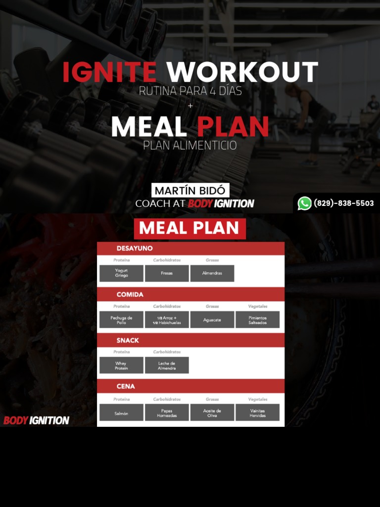 Ignite Plan Workout Meal PDF Physical Fitness Physical Exercise