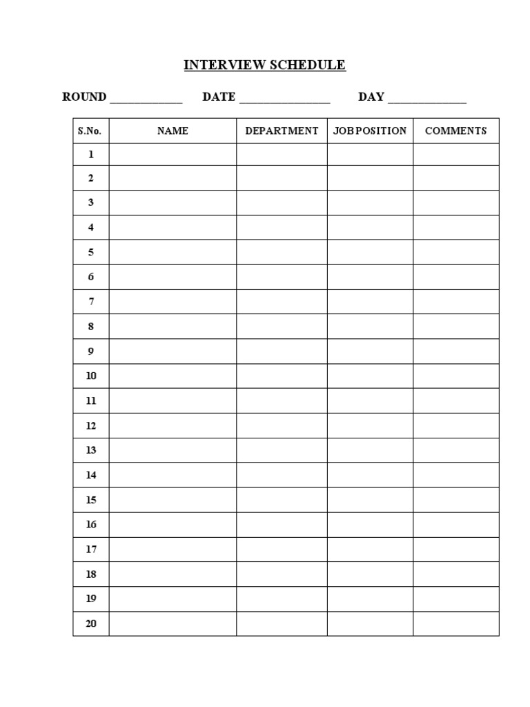 Interview Schedule | PDF