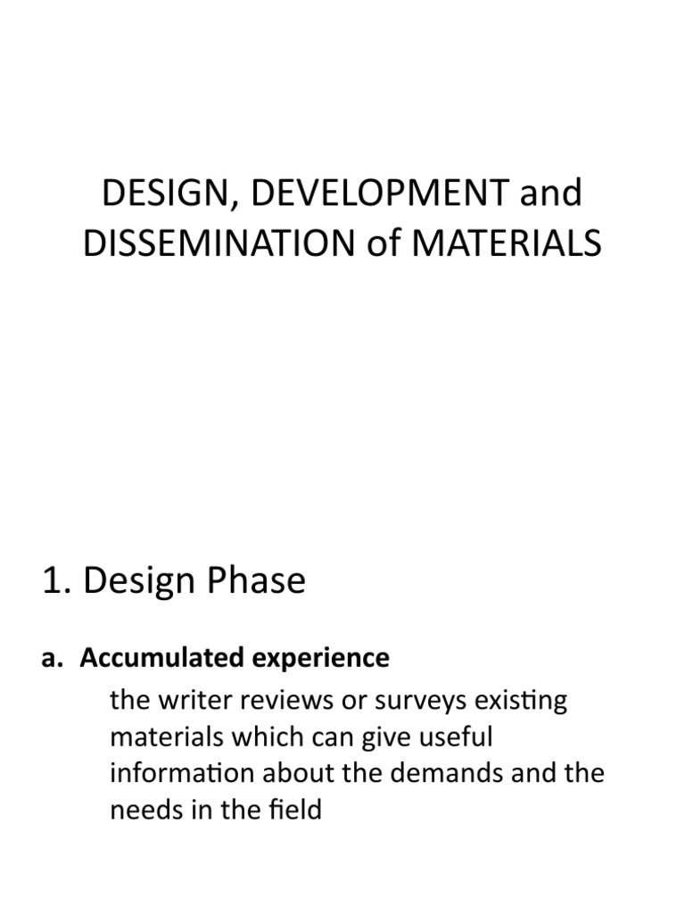 Instructional Materials Design Guide | PDF