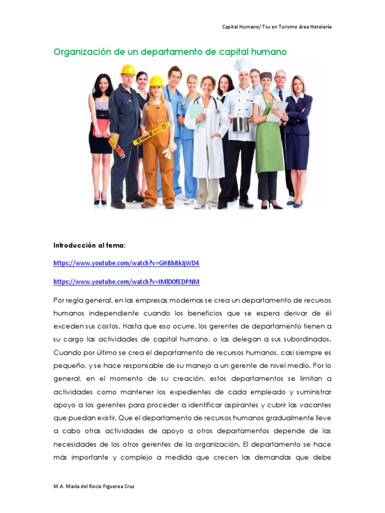Tema 2. Organización de un departamento de capital humano | PDF