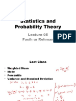 Statistics and Probability Theory Lecture 05 Key Concepts