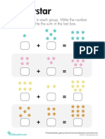 Superstar: Count The Stars in Each Group. Write The Number in The Box. Write The Sum in The Last Box