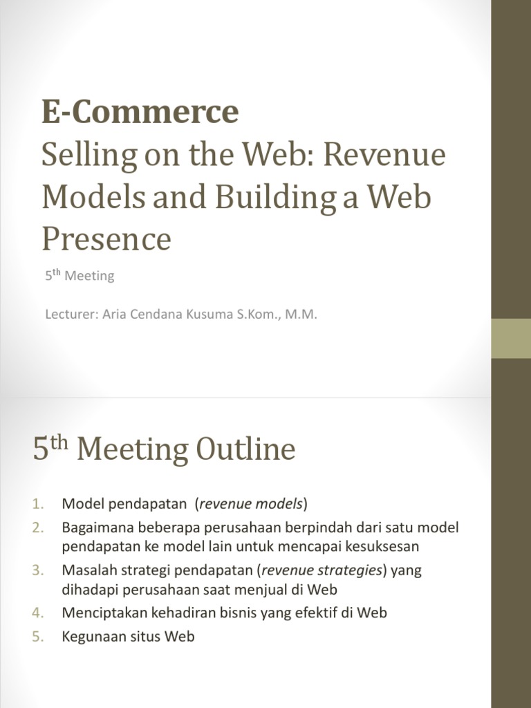 Model Pendapatan E-Commerce Terbaik | PDF | Bisnis