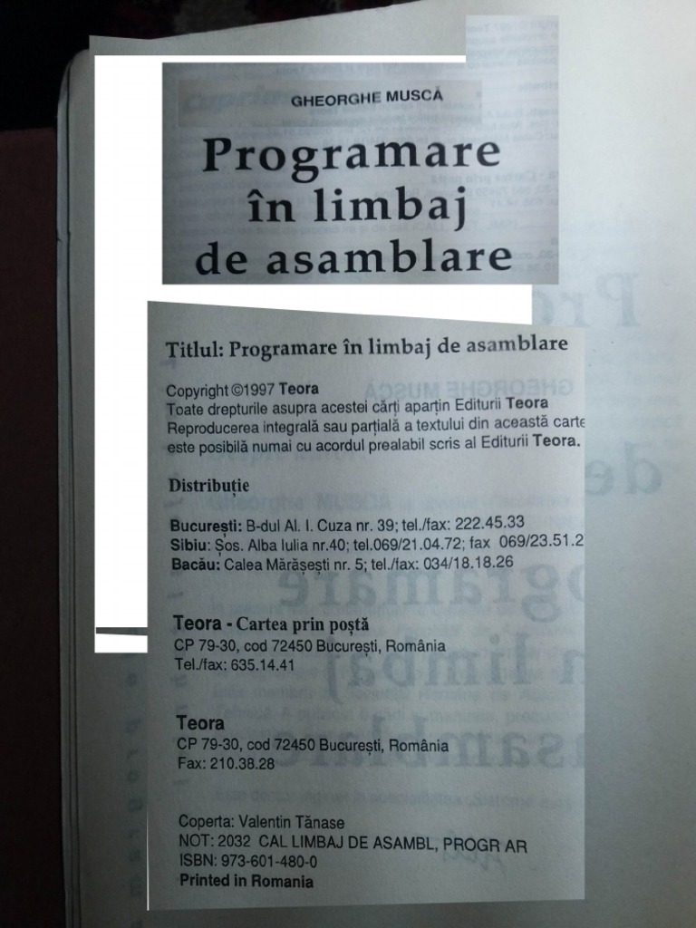 GH Musca Programare in Limbaj de Asamblare | PDF