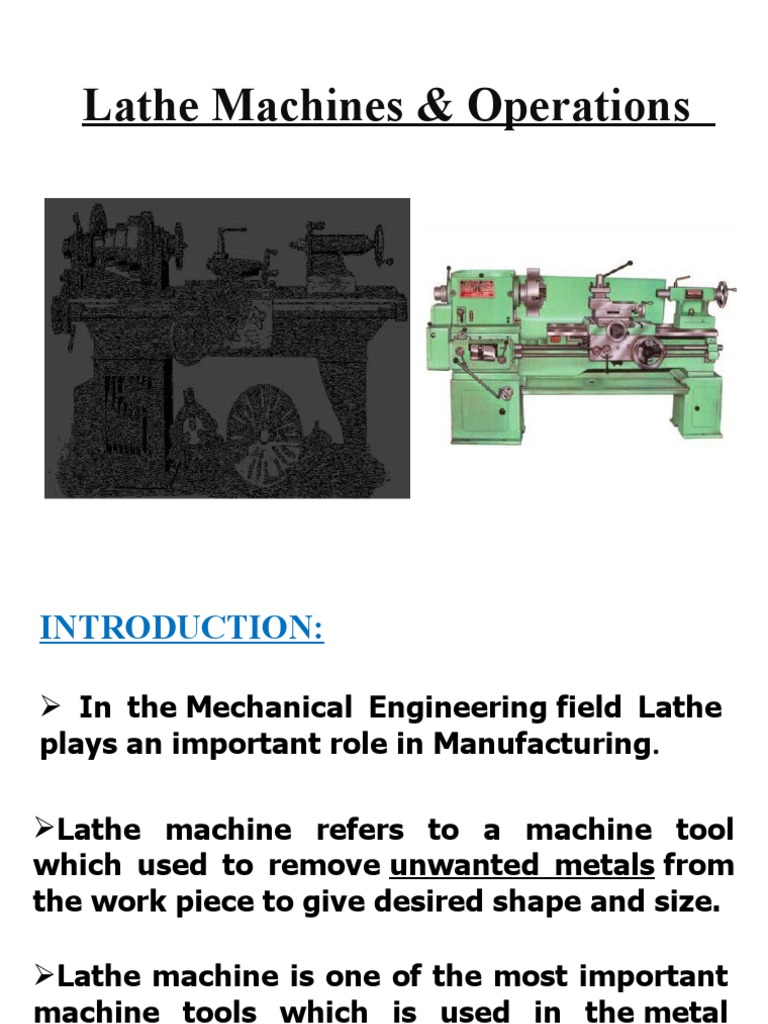 Lathe Machines & Operations PDF Drilling Equipment