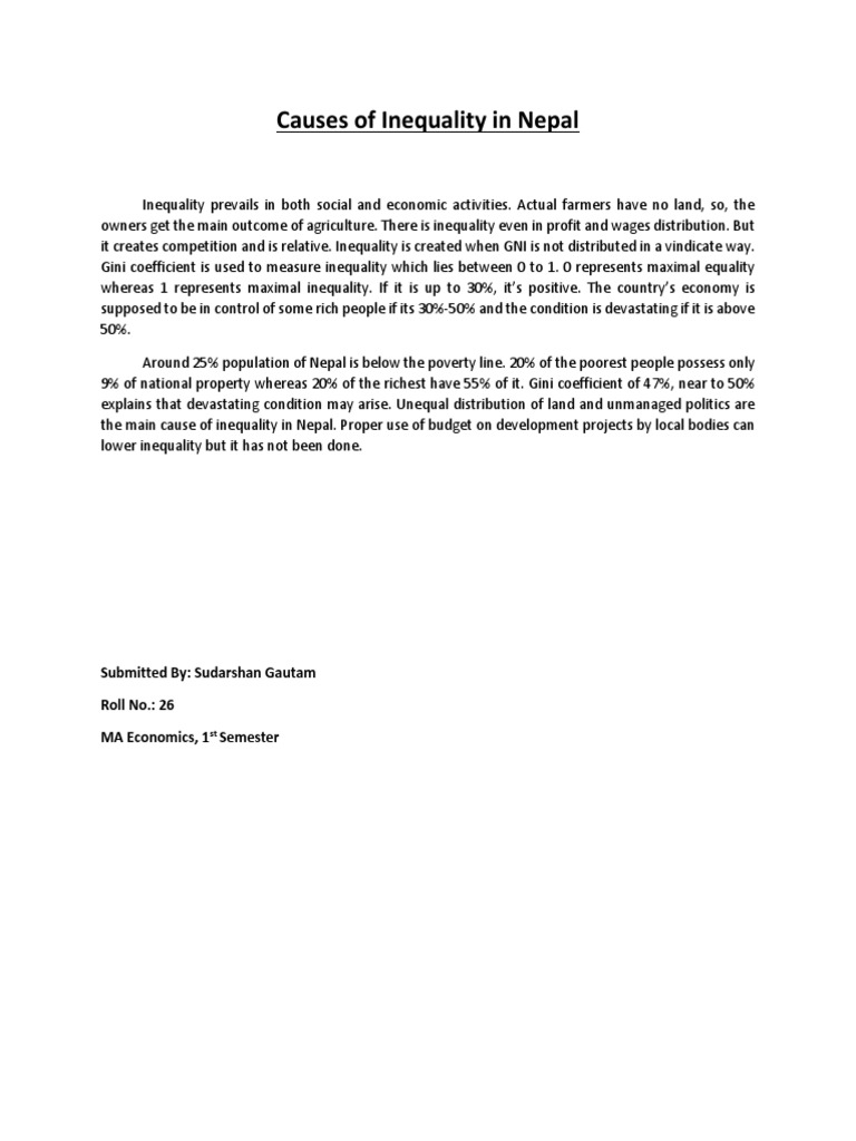 Causes of Inequality in Nepal | PDF